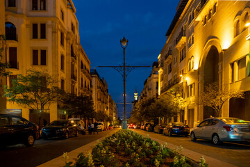 Obraz premium Beirut, Lebanon - Jan 1st 2022, modern area in Beirut downtown
