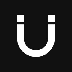 Magnet icon vector on grey background