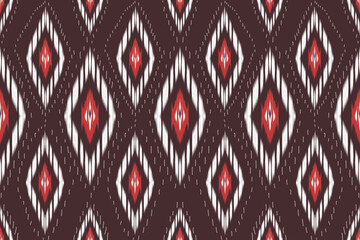 Geometric ethnic oriental ikat seamless pattern traditional design for background carpet wallpaper clothing wrap batik fabric embroidery style vector illustration gift wrapping paper