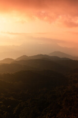 Beautiful landscape mountains ranges of Doi Luang Chiang Dao Mountains National Park from Doi Kham Fah viewpoint at Chiang Mai, Thailand.