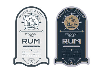 Classic vintage frame for labels, banners and other designs. Ethnic elements in thin line style. Emblem of the alcohol industry, distillery business. Monochrome, black on white. Place for text