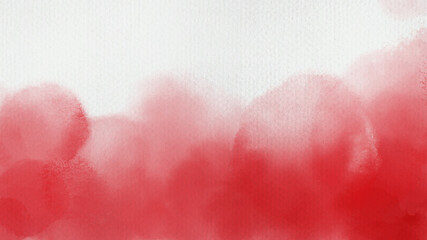 Hand painted red and white color with watercolor texture abstract background