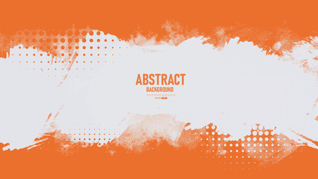 Abstract orange and white grunge texture background with halftone effect vector.