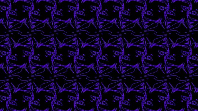 Abstract purple geometric seamless pattern background. Abstract Stripes Kaleidoscope Loop. Fast Psychedelic Colorful Kaleidoscope VJ background. Disco Abstract Motion Background. Kaleidoscope effect