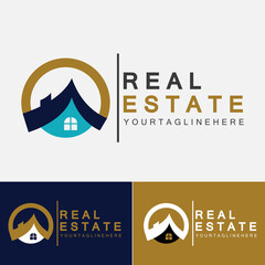 Real Estate Business Logo Template, Building, Property Development, and Construction Logo Vector