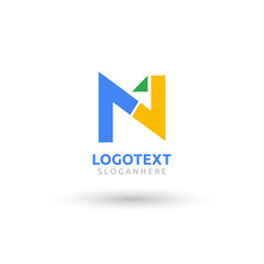 N letter colorful logo abstract design. N alphabet logo