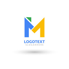 M letter colorful logo abstract design. M alphabet logo