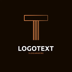 T letter golden logo abstract design. T alphabet golden logo