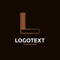 L letter golden logo abstract design. L alphabet golden logo