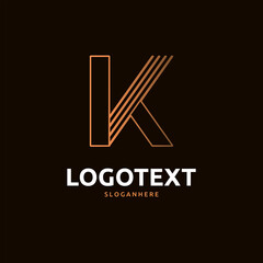 K letter golden logo abstract design. K alphabet golden logo