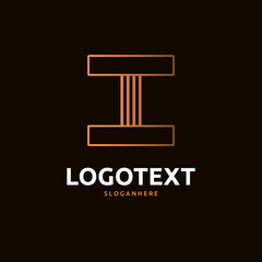 I letter golden logo abstract design. I alphabet golden logo