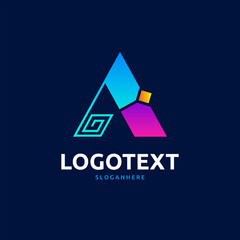 A letter colorful logo abstract design. A alphabet logo