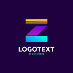 Z letter colorful logo abstract design. Z alphabet logo