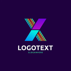 X letter colorful logo abstract design. X alphabet logo