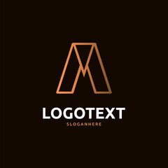 A letter golden logo abstract design. A alphabet golden logo