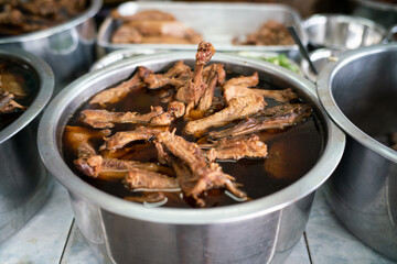 Duck soup stewed with duck noodle shop street asian food