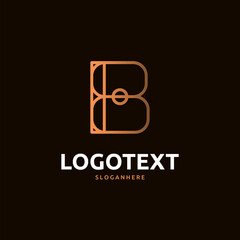 B letter golden logo abstract design. B alphabet golden logo