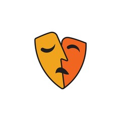 Sad logo icon vector