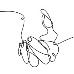 Hand holding gestures of love in black-and-white,  love symbol,  vector illustration.