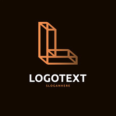 L letter golden logo abstract design. L alphabet golden logo