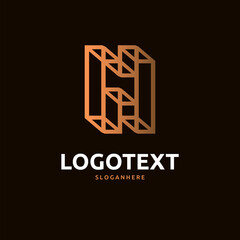 H letter golden logo abstract design. H alphabet golden logo