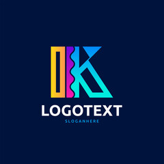 K letter colorful logo abstract design. K alphabet logo