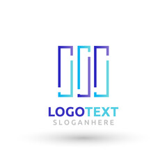 I letter colorful logo abstract design. I alphabet logo