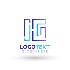 G letter colorful logo abstract design. G alphabet logo