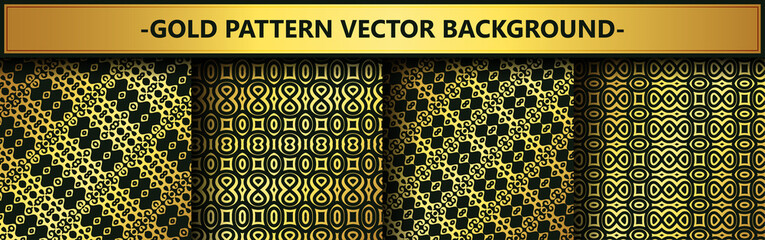 Fototapeta premium Collection gold and black seamless pattern background