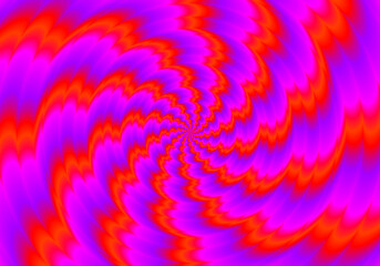 Red pulsing spirals. Spin illusion. - obrazy, fototapety, plakaty