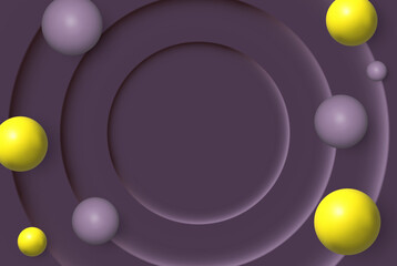 Abstract background of yellow and lilac vector balloons, design element