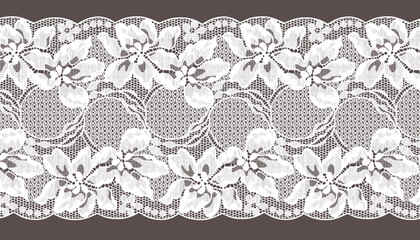 Wide luxury Lace Ribbon Trim With Big Flower