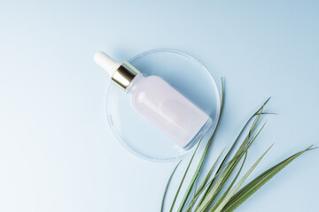 Dropper glass Bottle Mock-Up. Fece treatment and spa. Natural beauty products. Beauty serum, skin...