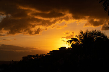 Fototapeta premium sunset view of tropical hills
