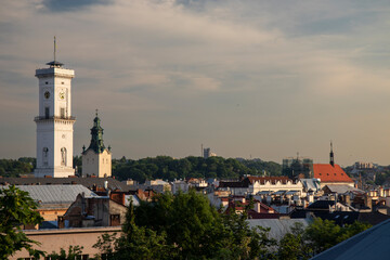 View of the old town. Urban landscape of a European city. Panorama