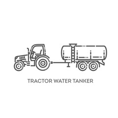 Tractor Water Tanker. Agricultural transport. Vector symbol