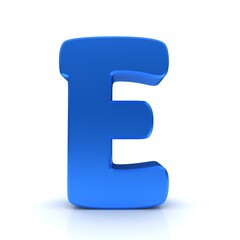 E letter blue 3d