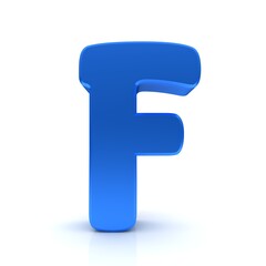 F letter blue 3d