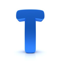 T letter blue 3d