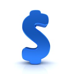 Dollar sign blue 3d $ symbol 
