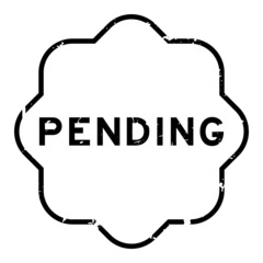 Grunge black pending word rubber seal stamp on white background