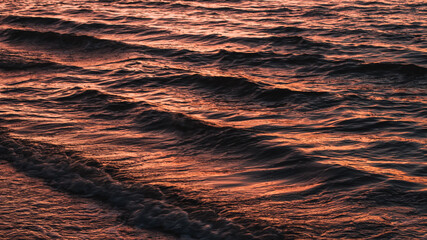 waves at sunset