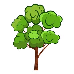 Vector trendy Cartoon tree for Park, Forest and others landscape scene. Cartoon tree vector props illustration decor and animation scene.