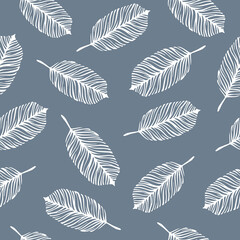 Seamless pattern with hand drawn leaves. - 480724797