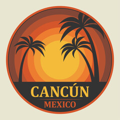 Emblem with the name of  Cancun, Mexico - 480725117