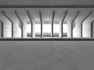 Abstract architecture background. Empty rough concrete interior