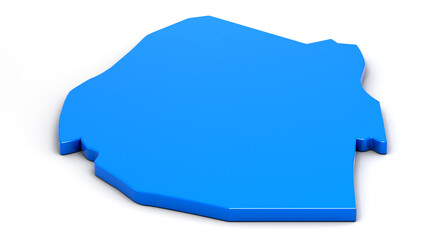 3d map of Eswatini isolated on white background. 3d illustration.