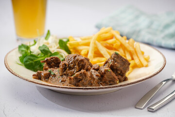 Belgian Beef stew with french fries