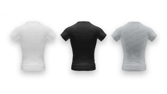 White, Black, Gray T-shirt Looped Rotation