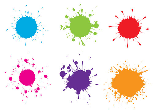 Vector color paint splatter background. Paint splashes set.Vector illustration design.